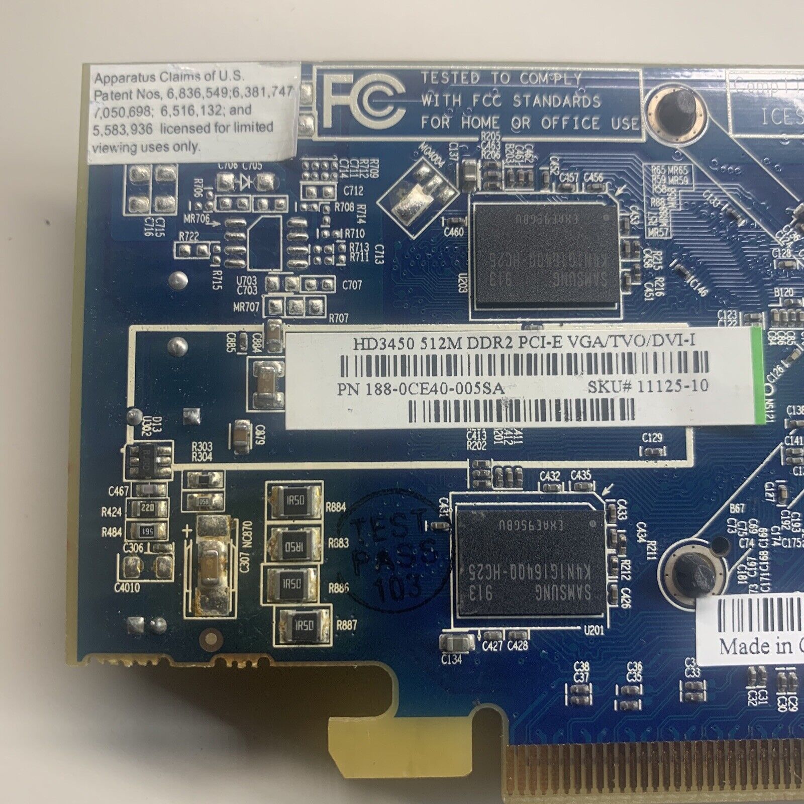 ATI 188-0CE40-005SA Radeon HD3450 PCIe Graphics Video Card 512MB DVI VGA SVIDEO