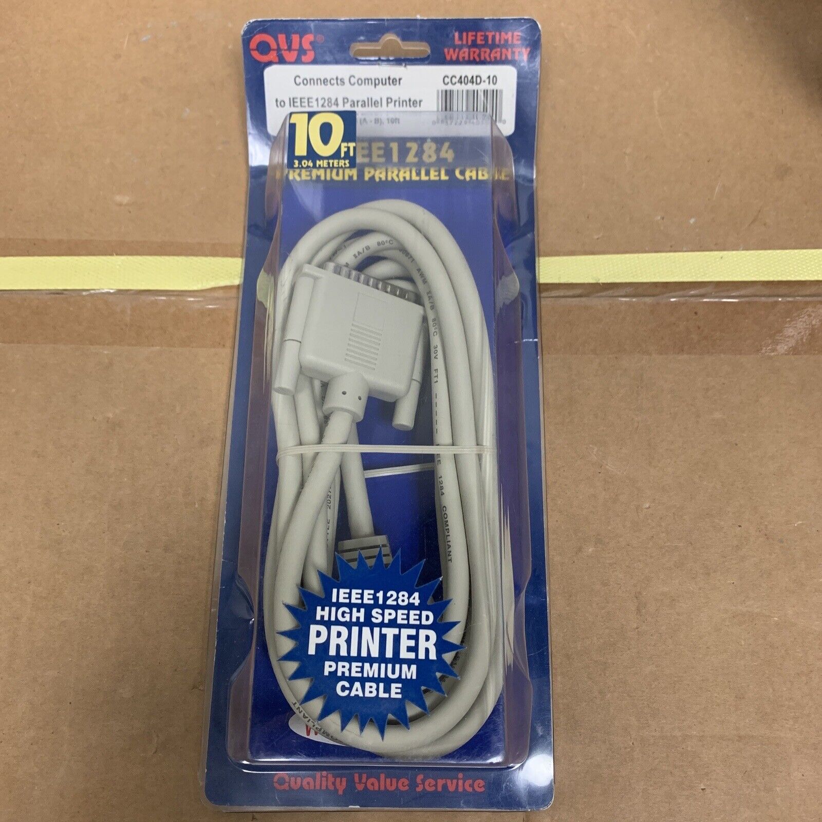 QVS 10ft Premium Parallel IEEE1284 Bi-directional Parallel Printer Cable