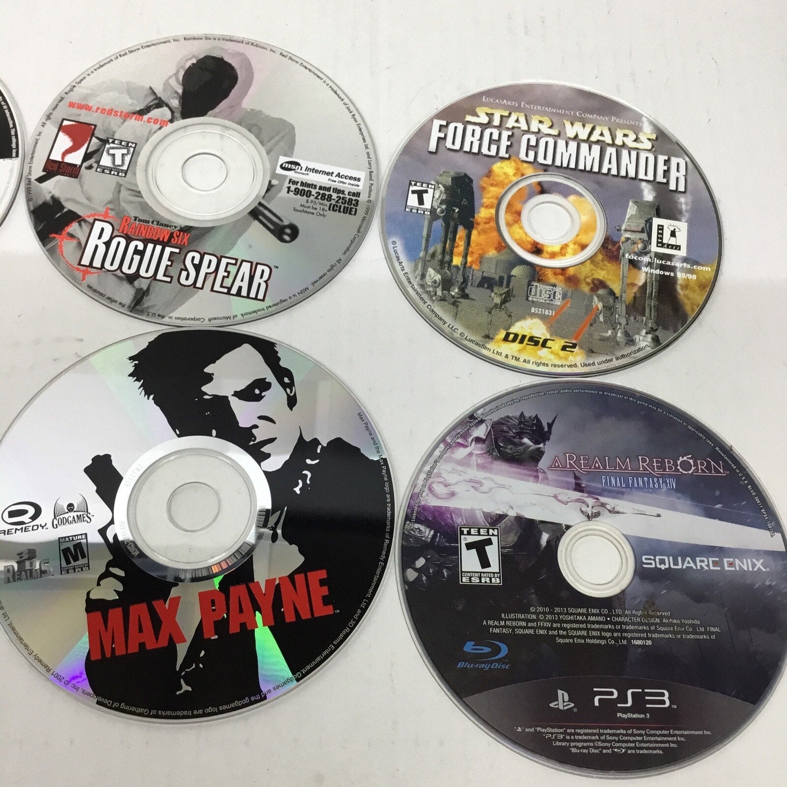 2010s Lot of Video Game Discs For Display Max Payne FFXIV Hitman UNTESTED