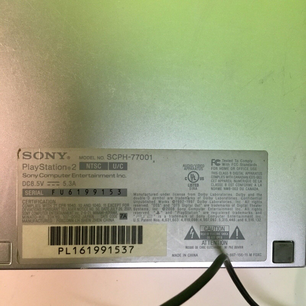 PlayStation 2 Slim Silver bundle SCPH-77001 FOR PARTS DISC DRIVE NOT SPINNING