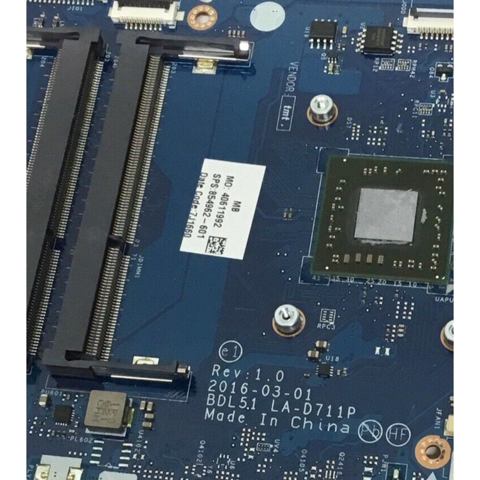 HP Laptop Motherboard 854968-601 AMD E2-7110 , LA-D711P