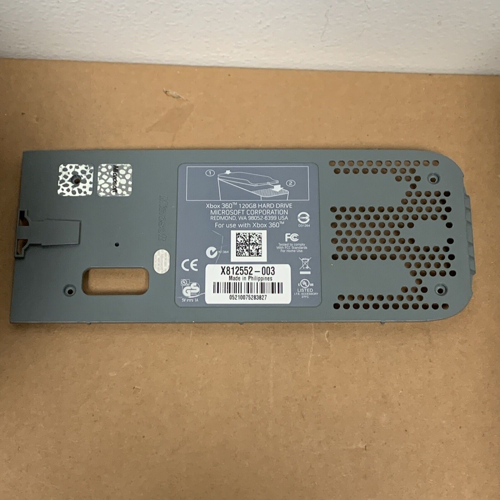 Genuine Microsoft Hard Drive Case Cover For XBox 360 X800382 MSX-1392 - Grey