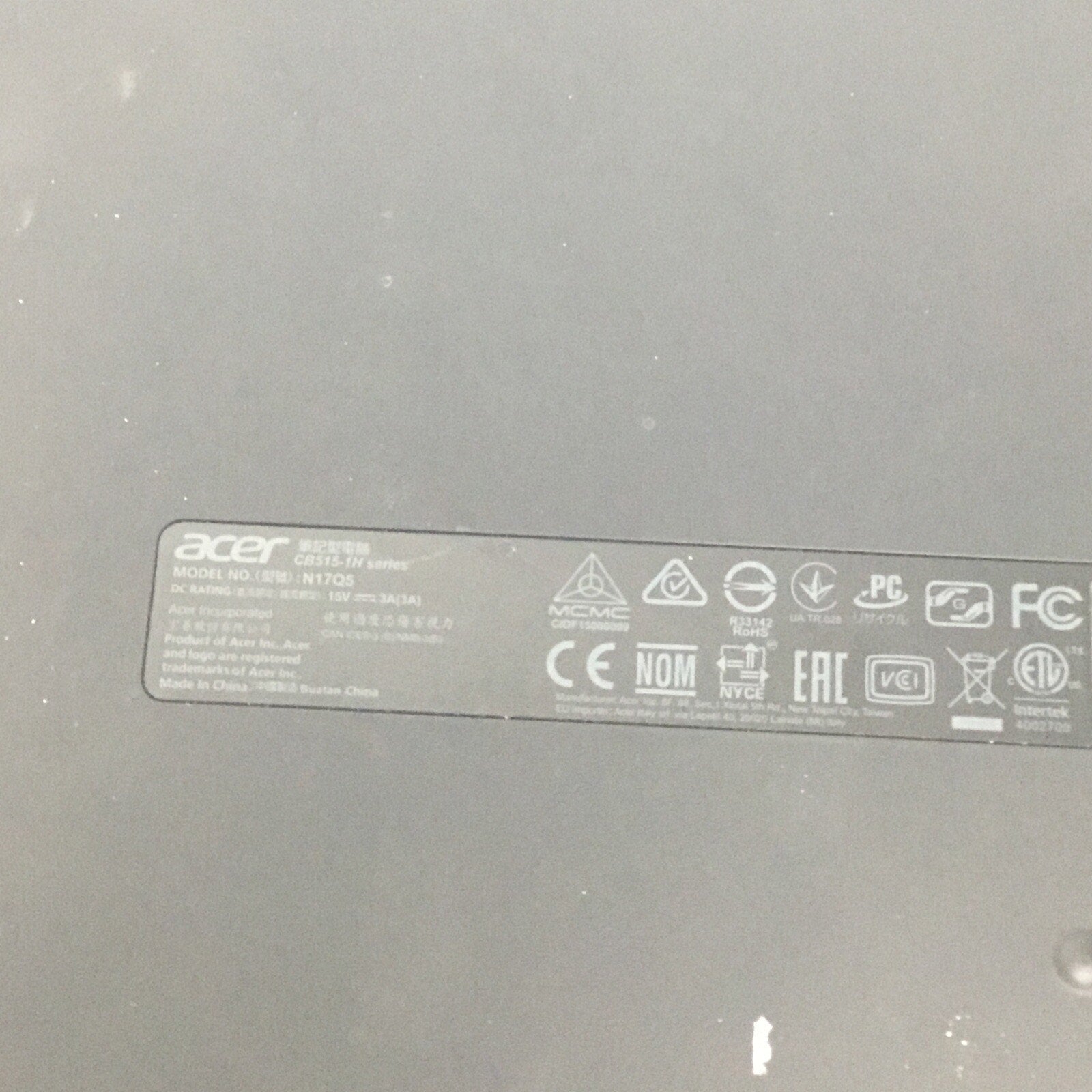 Acer Chromebook CB515-1HT-P39B 15.6" FOR PARTS READ DESC