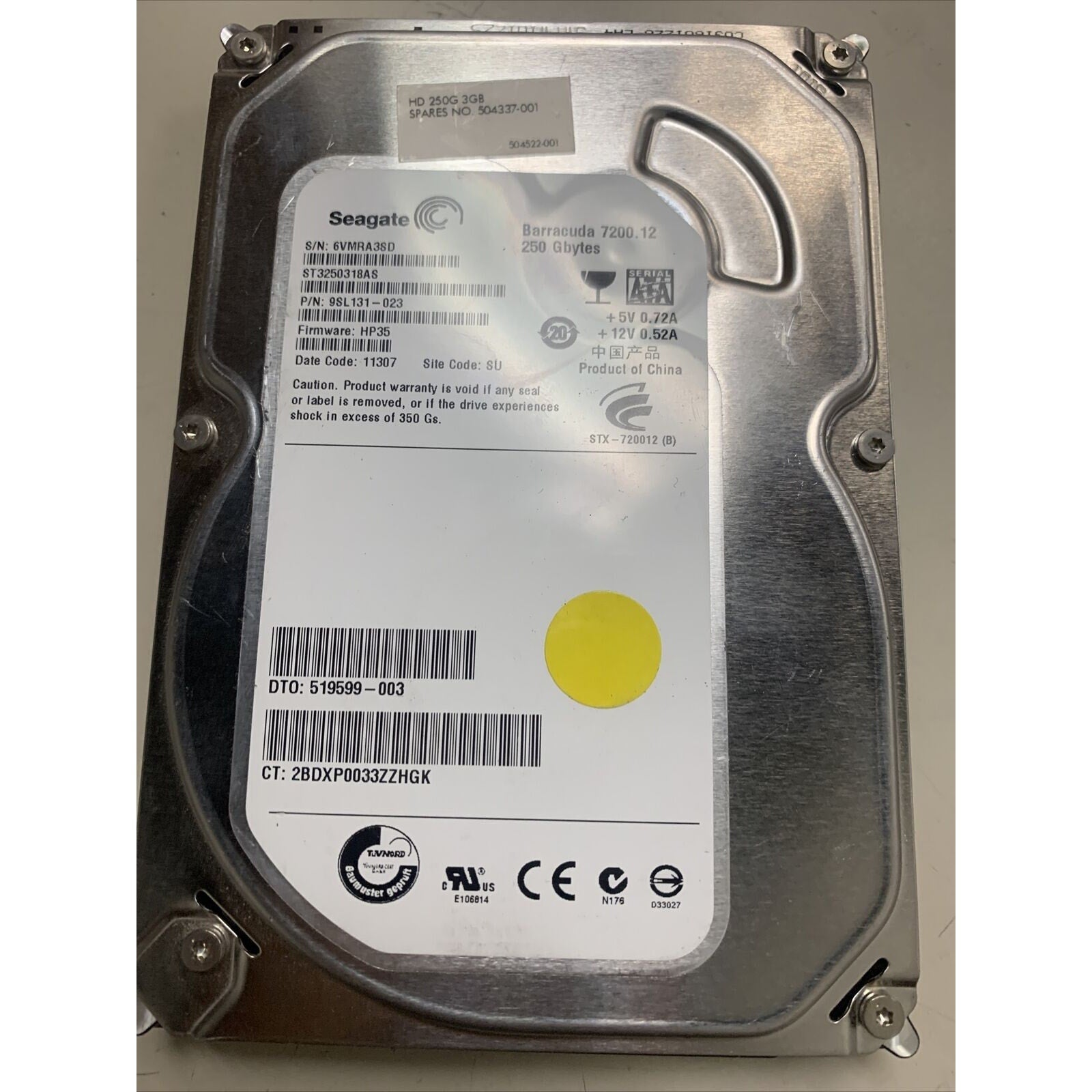 Seagate Barracuda 7200.12 250GB Internal 7200RPM 3.5" (ST3250318AS) HDD