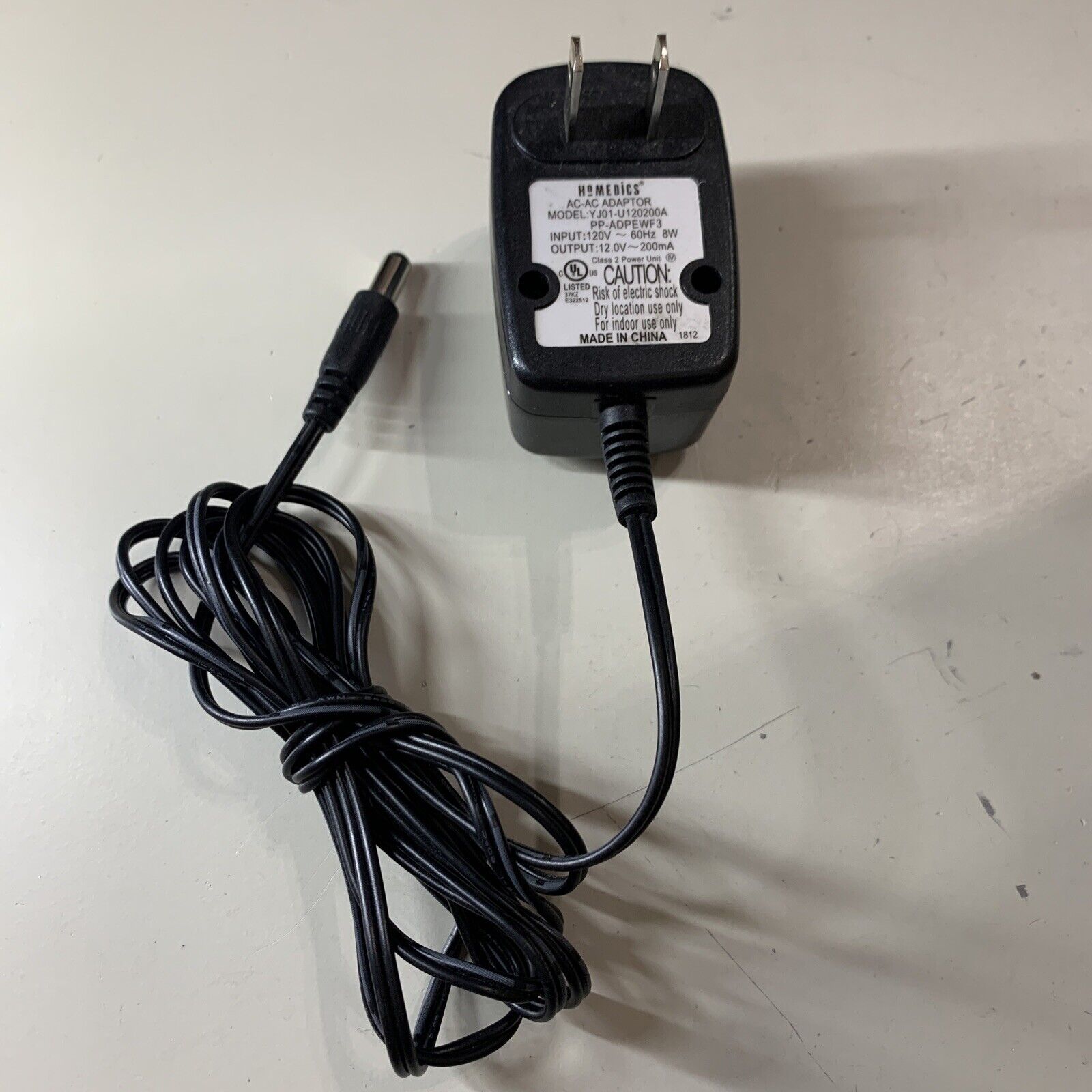Homedics AC Power Adapter 12VAC 200mA KA12A120020023U PP-ADPEWF3 YJ01-U120200A