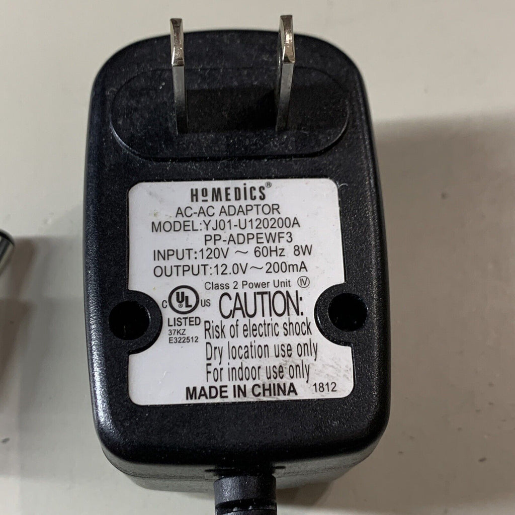 Homedics AC Power Adapter 12VAC 200mA KA12A120020023U PP-ADPEWF3 YJ01-U120200A