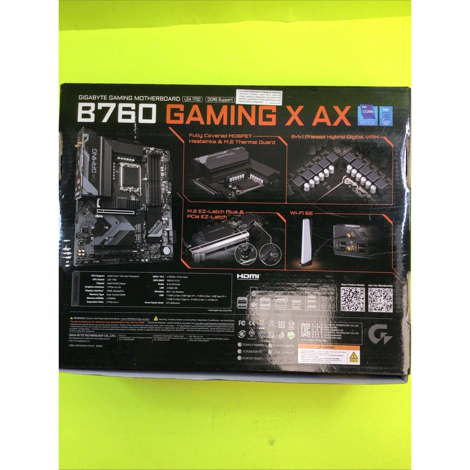 Gigabyte B760 GAMING X AX BOX ONLY