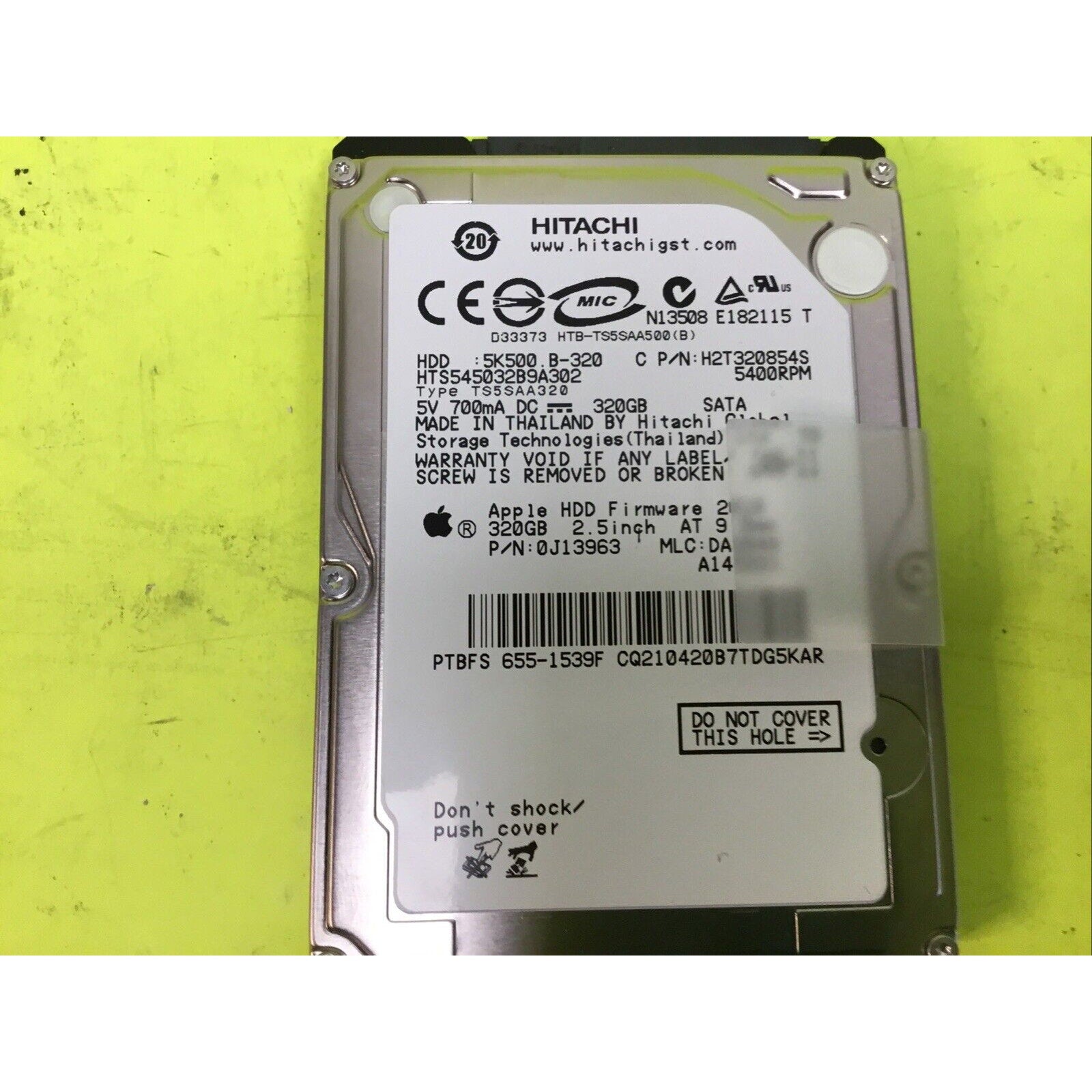 Laptop Computer HTS545032B9A300 5K500B-320 0A74423 Hard Disk Drive
