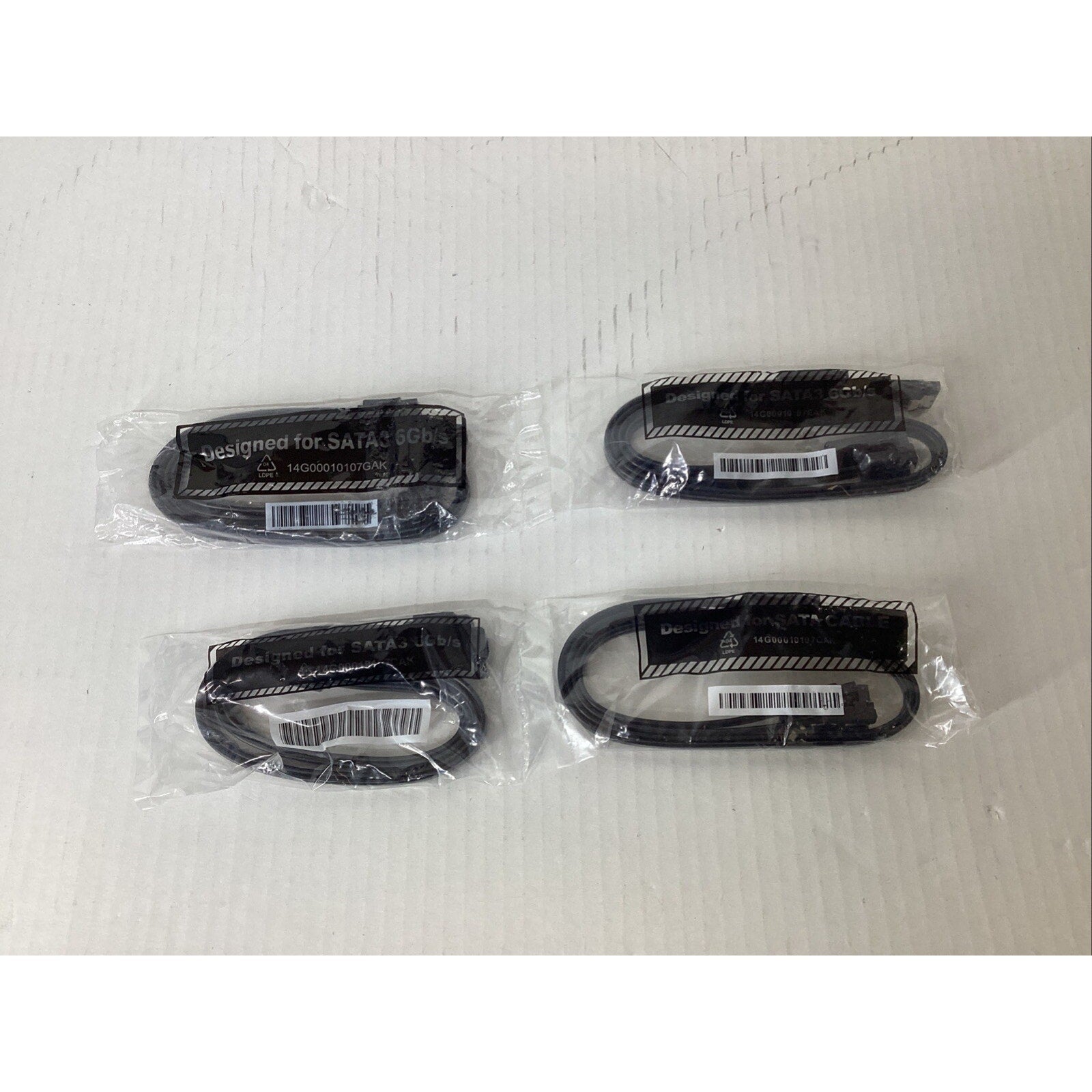 Lot of 4 ASRock 14G00010107GAK/EAK/QAK/CAK SATA Hard Drive Data Cables 6 Gbps