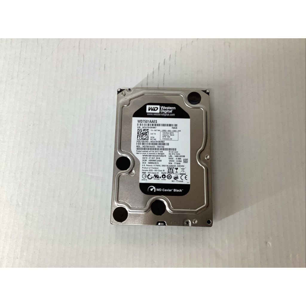 Western Digital 750GB 3.5" SATA Black Caviar WD7501AAES-75W7A0 Hard Drive 00T7NX