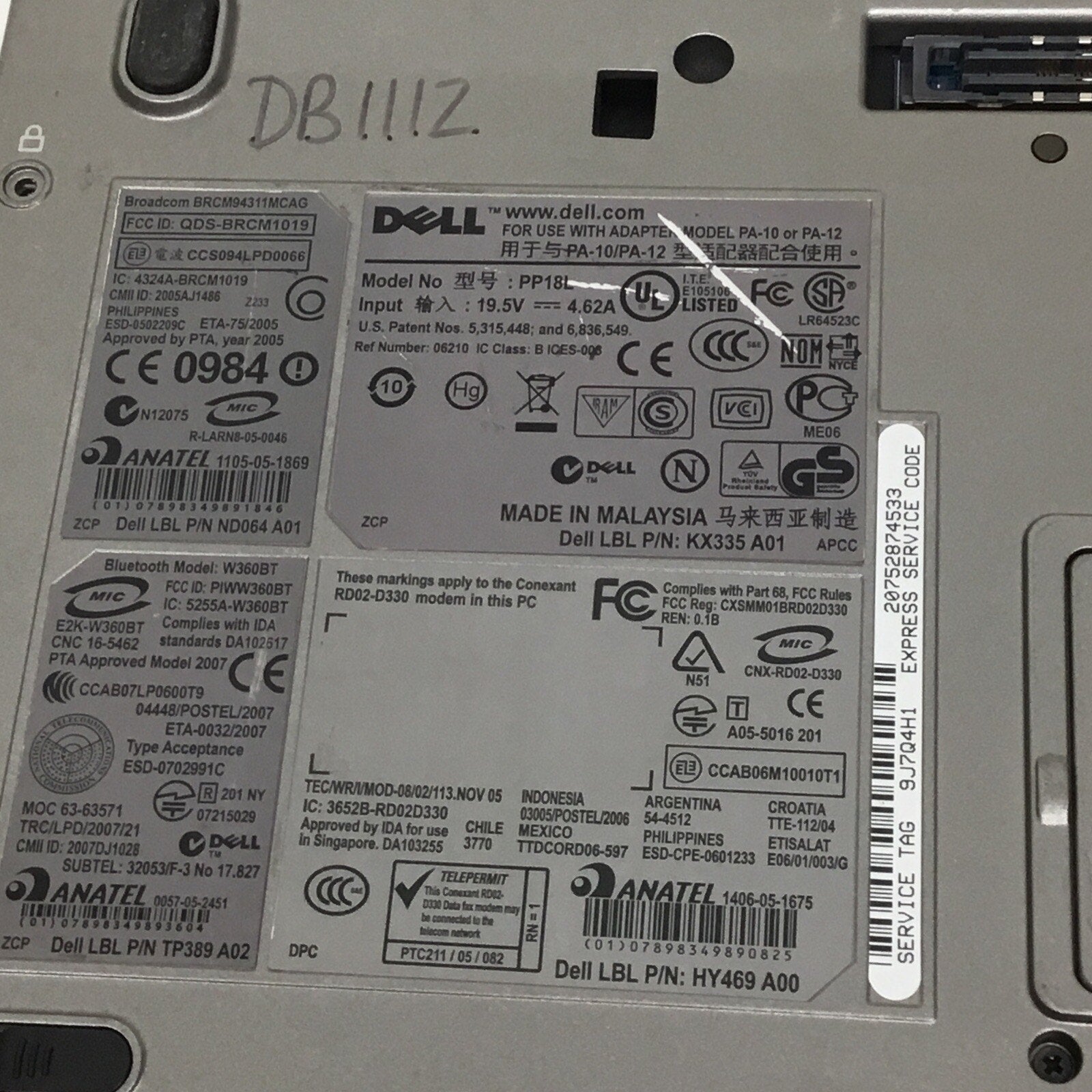 Dell Latitude D630 Laptop For Parts No HDD No Adapter