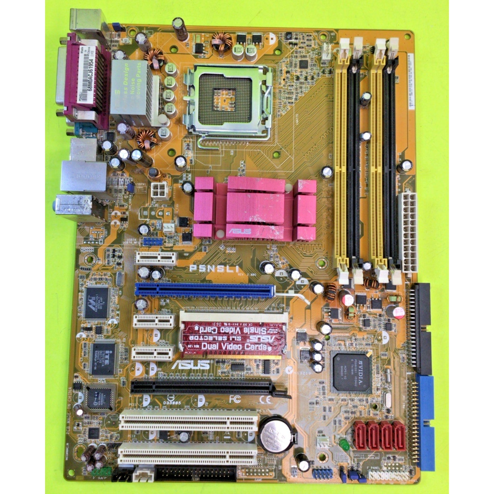 ASUS P5NSLI Socket LGA775 DDR2 PCIe PCI ATX Motherboard FOR PARTS or REPAIR