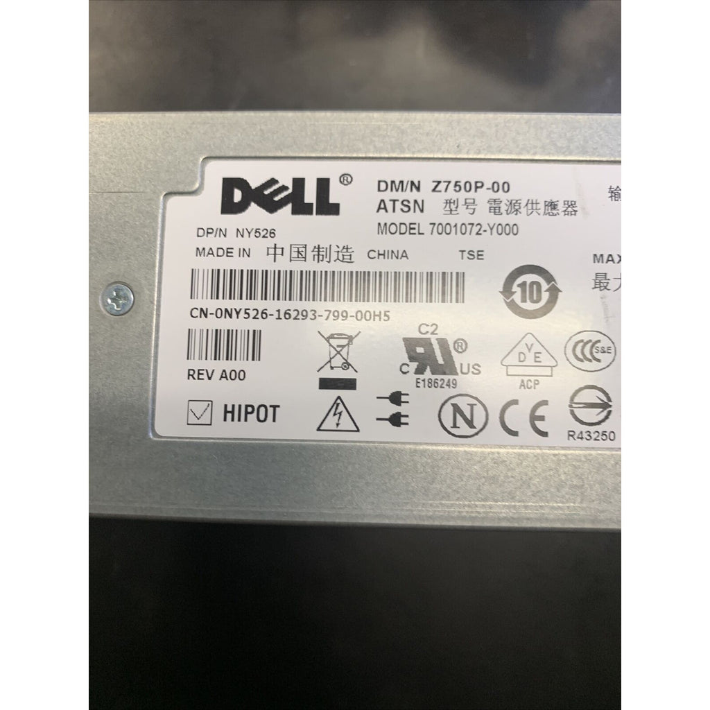 Dell NY526 PowerEdge 2950 2970 750W Power Supply 7001072-Y000 0NY526 16293