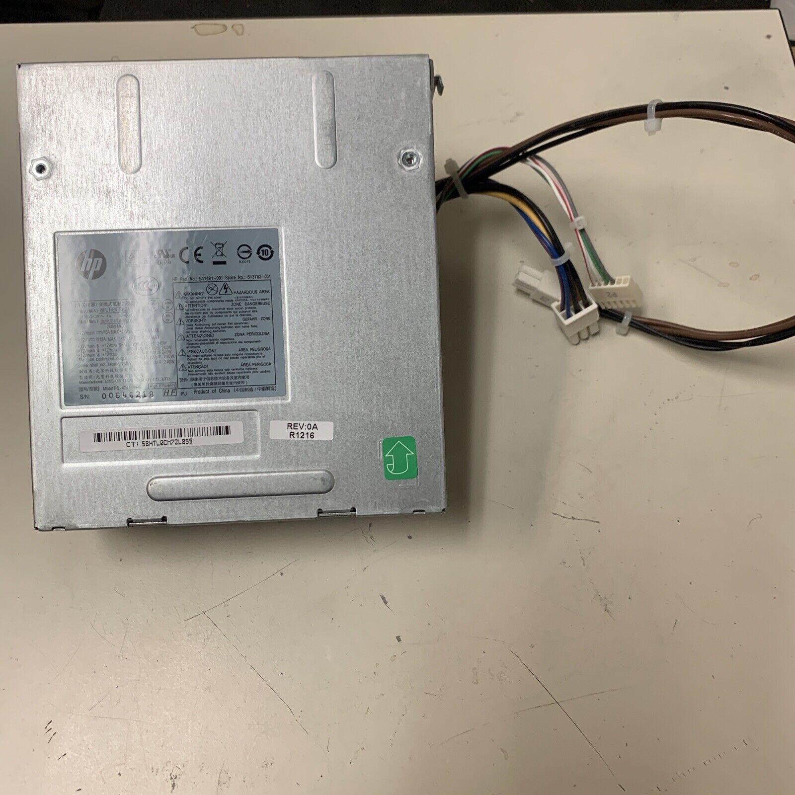 HP Switching Power Supply Model PS-4241-9HB P/N 611481-001 / 613762-001 240W