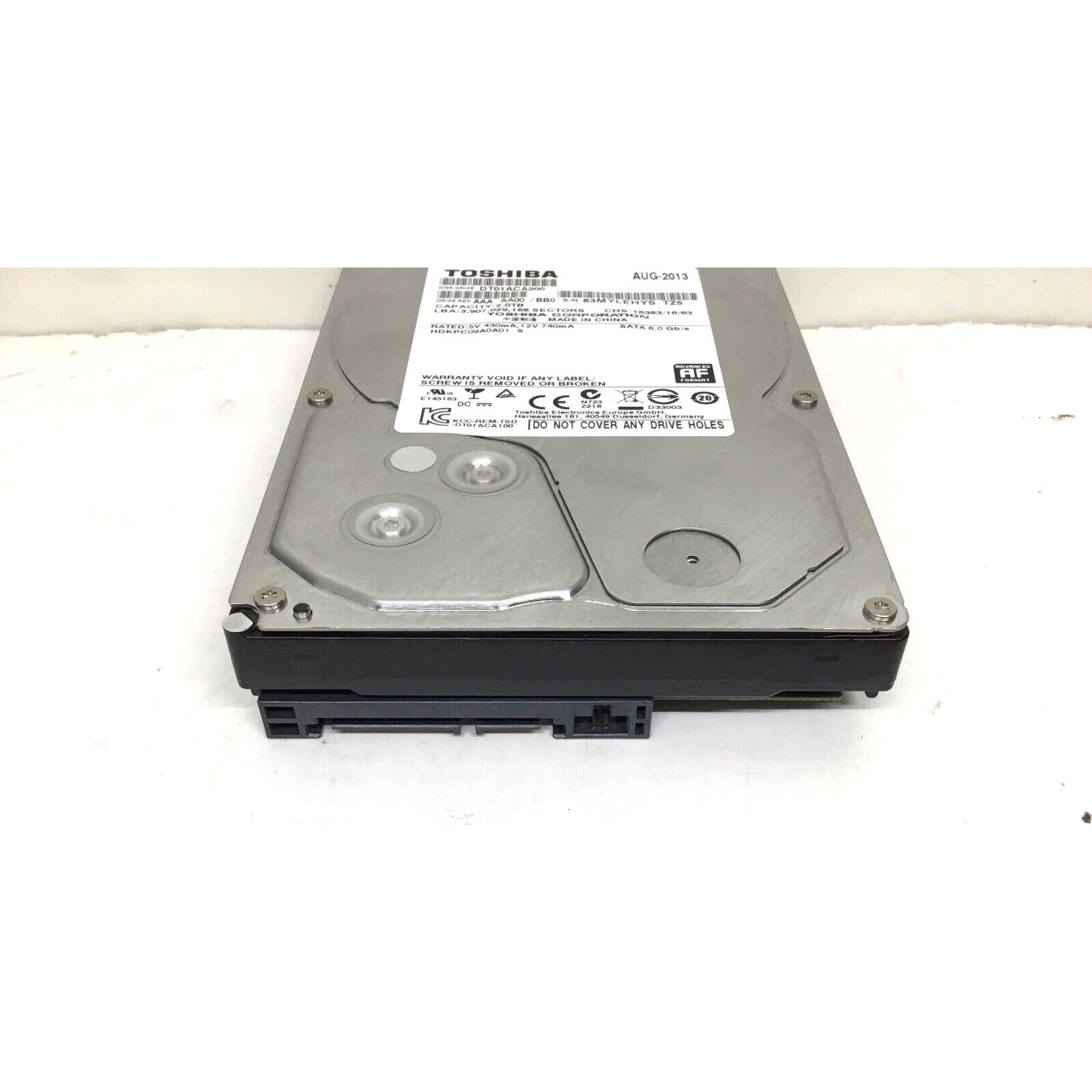 Toshiba 2TB HDD 7200RPM 64MB Cache SATA III 6.0Gb/s 3.5" Hard Drive DT01ACA200