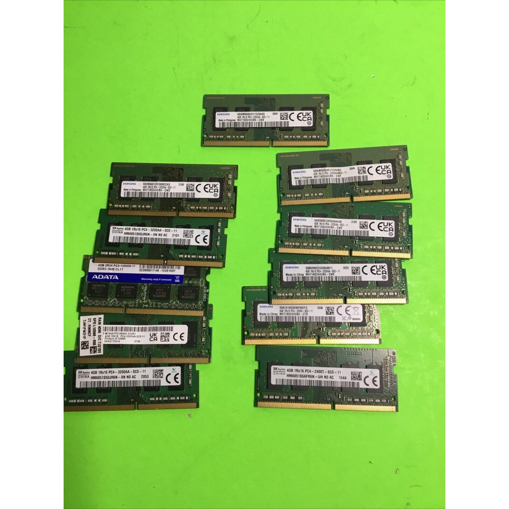 Lot of 11 x 4GB PC4 Laptop Memory RAM Mixed Brands