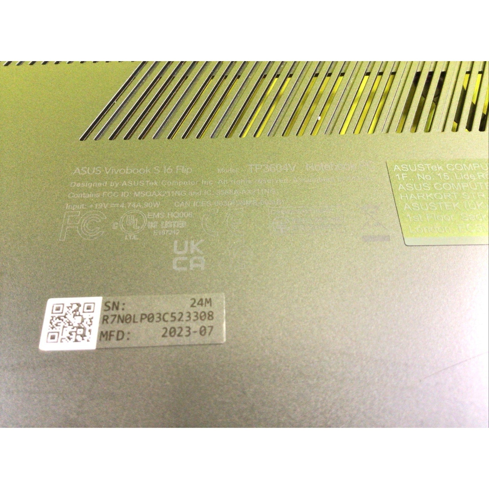 ASUS Vivobook S 16 Flip TP3604V Flip Bottom Housing Cover