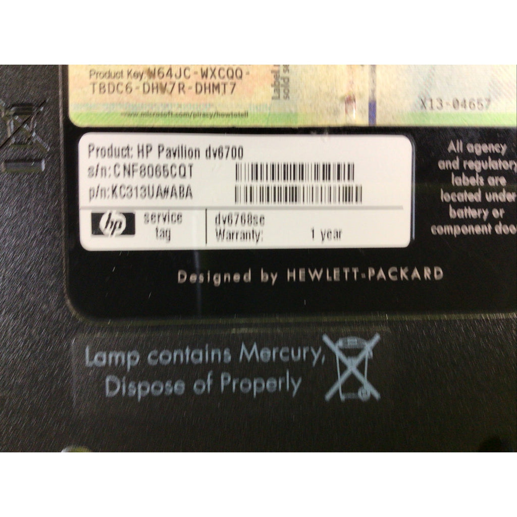 Rare HP Pavilion DV6700 Special Edition 15.4" FOR PARTS or REPAIR