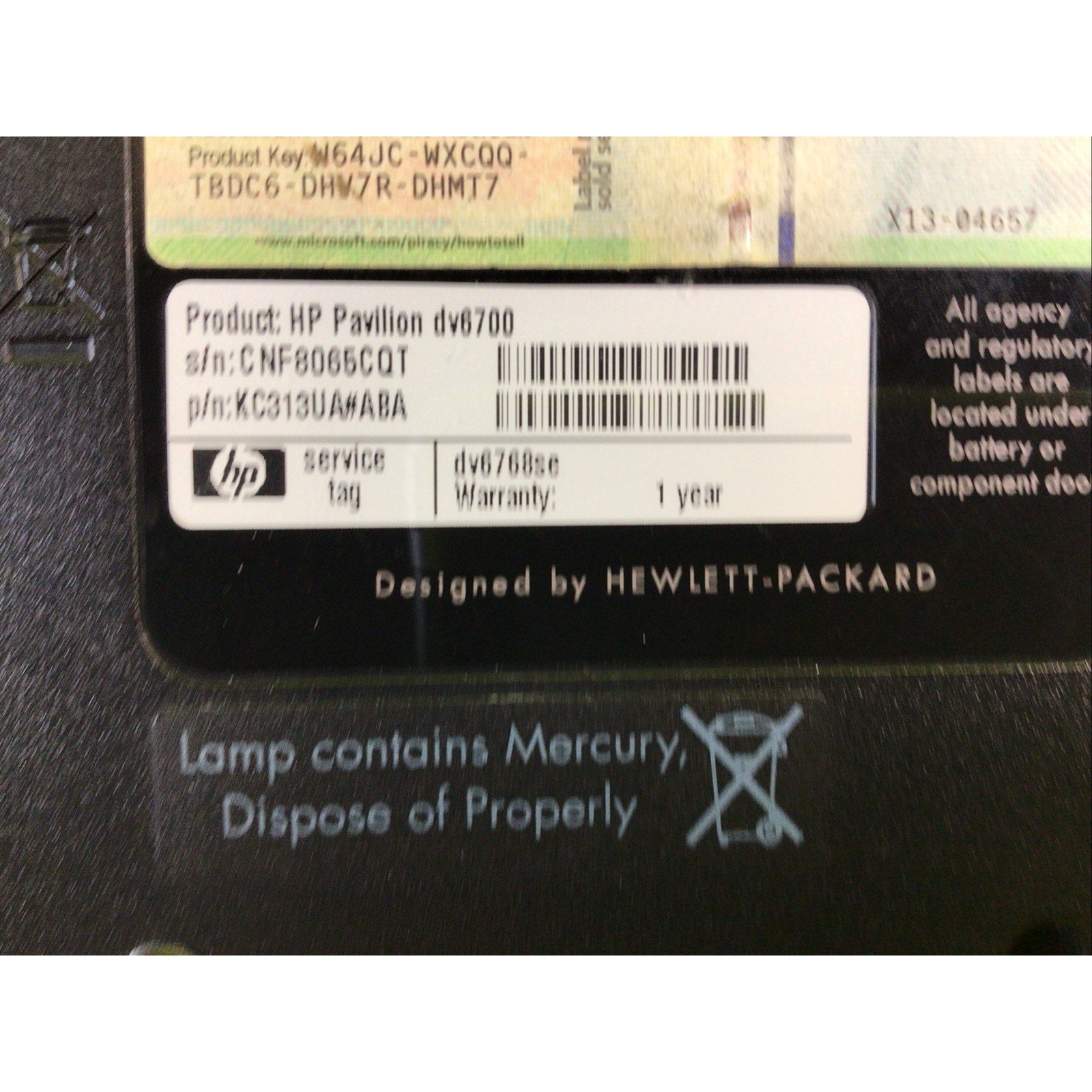 Rare HP Pavilion DV6700 Special Edition 15.4" FOR PARTS or REPAIR