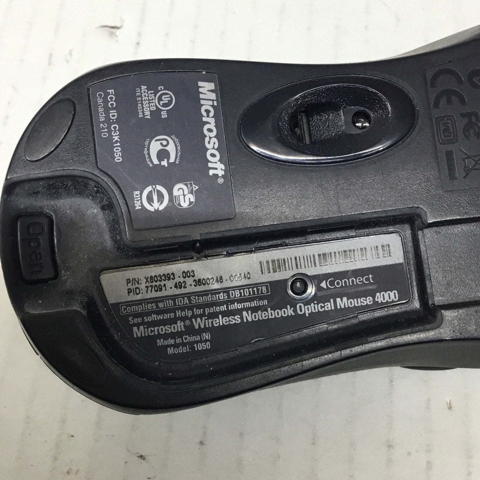 Microsoft Wireless Notebook Optical Mouse 4000 No Dongle