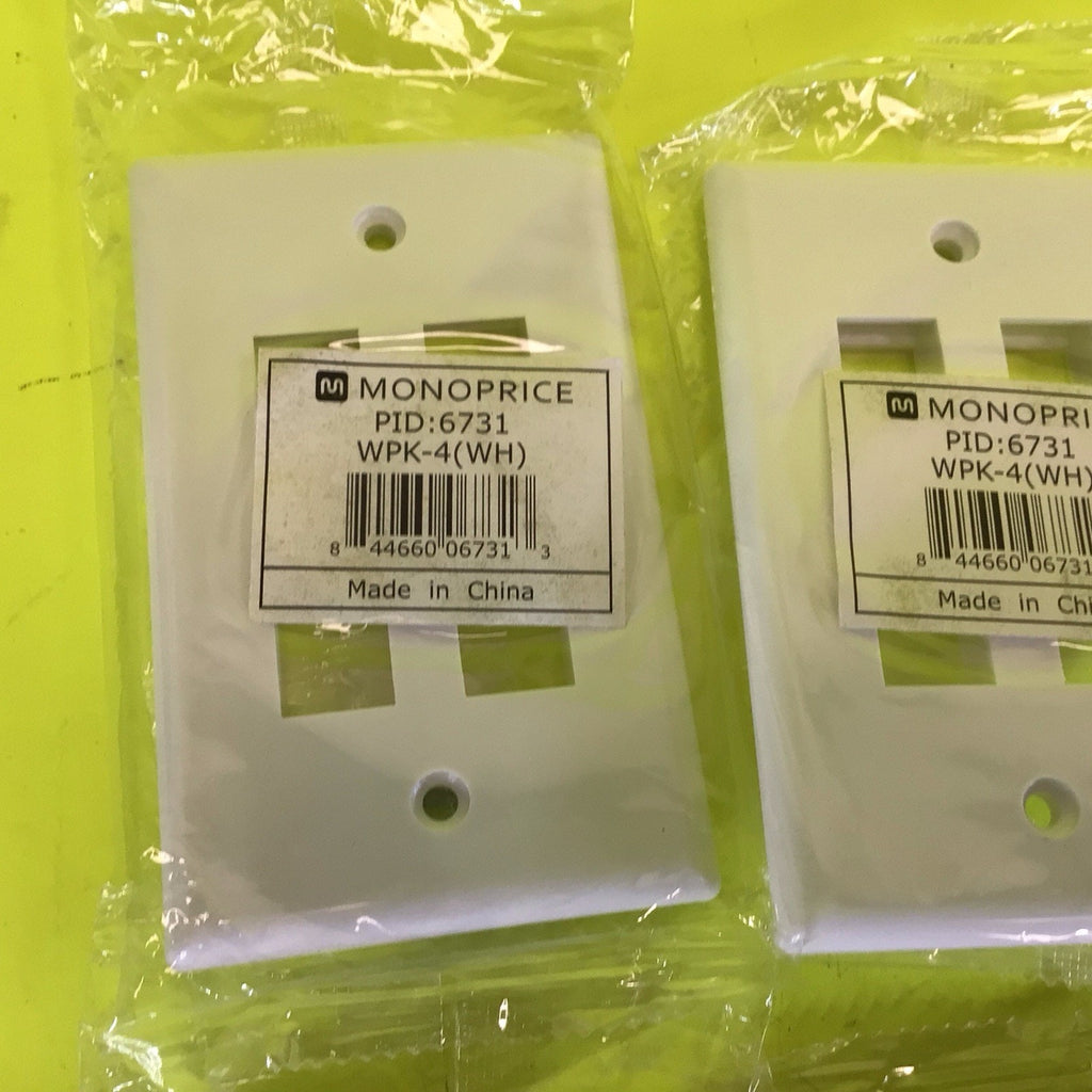 4 Pack of Wall Plate RJ-45 for Keystone Jack 4 Port