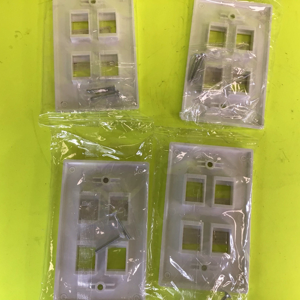 4 Pack of Wall Plate RJ-45 for Keystone Jack 4 Port