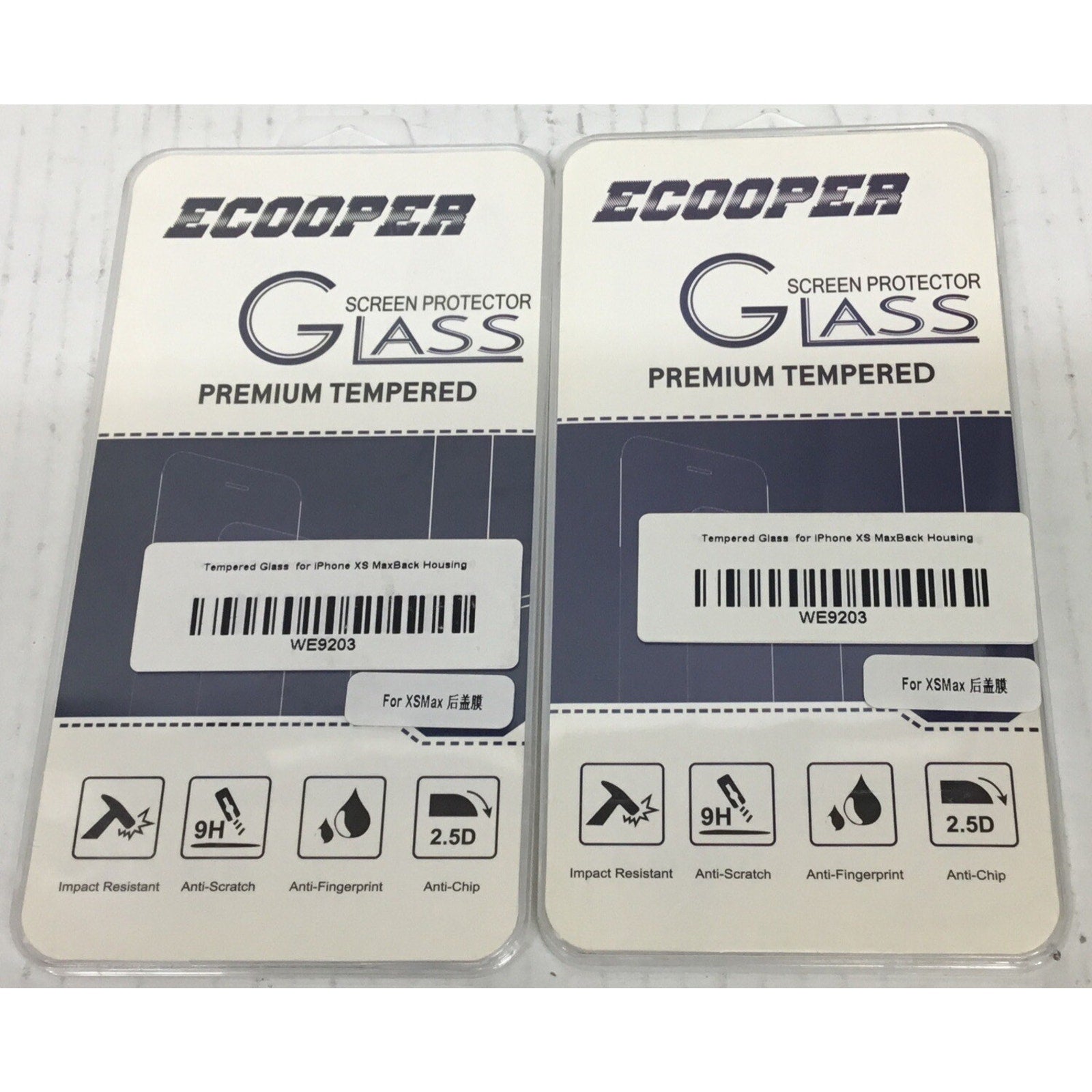 Lot of 2 Tempered Glass Screen Protector Cover for iPhone XS Max