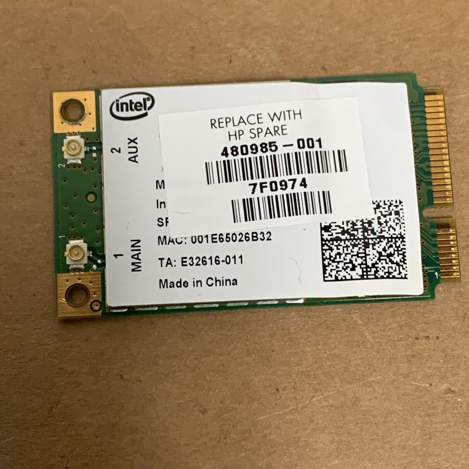 Intel HP 480985-001 WIFI WIRELESS hp ProBook 4510s - CNC C-6399