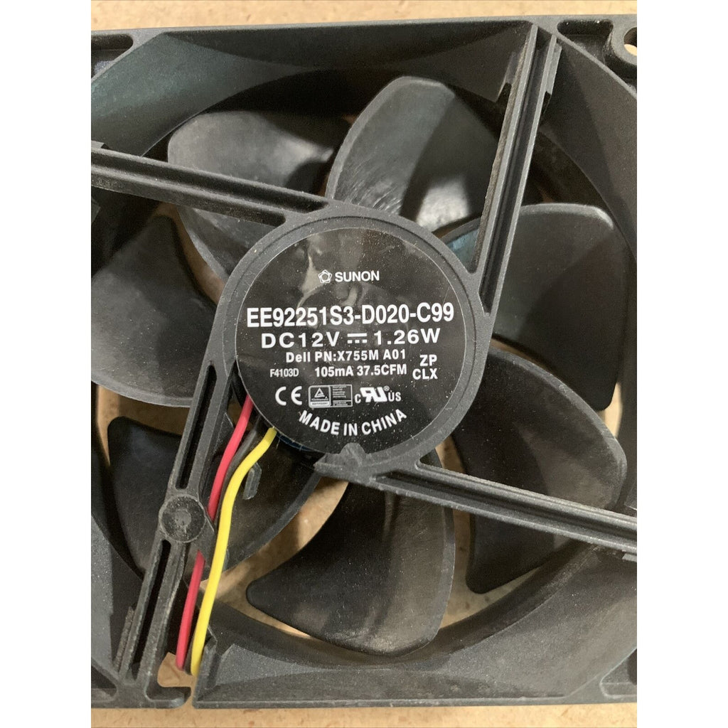 SUNON EE92251S3-D020-C99 90mm x 25mm Cooling Fan DC 12V 1.26W 3Pin Tested & Work