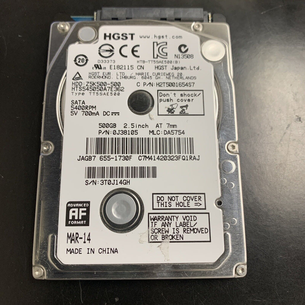 HGST Z5K500-500 HTS545050A7E362 500GB 2.5 in SATA Laptop Hard Drive P/N: 0J38105