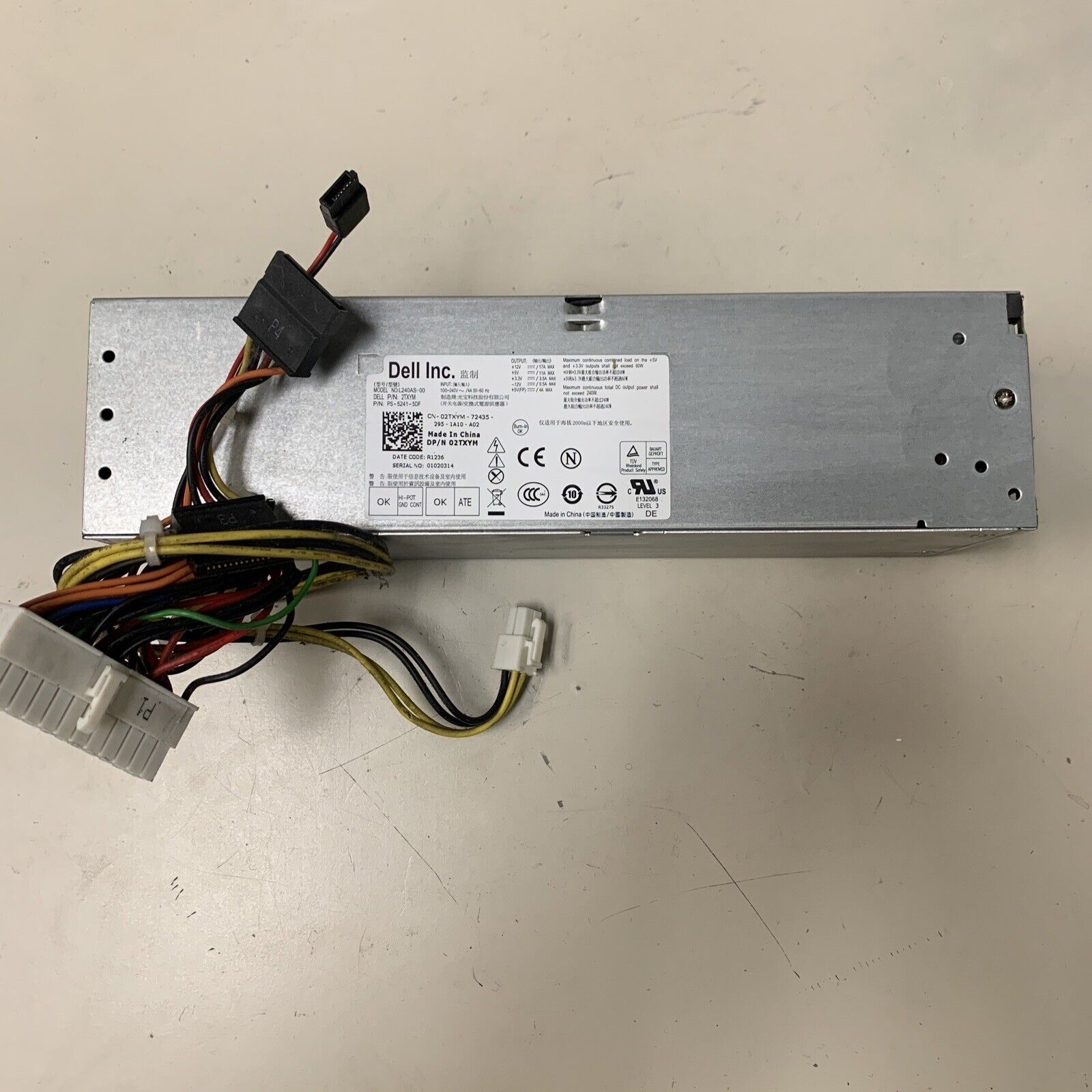 Dell 02TXYM 2TXYM 240W Switching Power Supply Unit Model L240AS-00 PS-5241-5DF