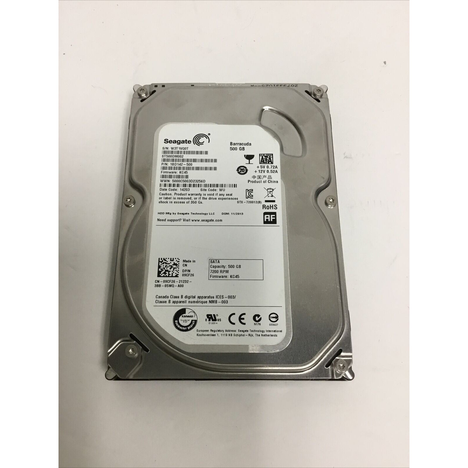 Seagate Barracuda 500GB 3.5" SATA 6Gb/s 7200RPM HDD ST500DM002 1BD142-500