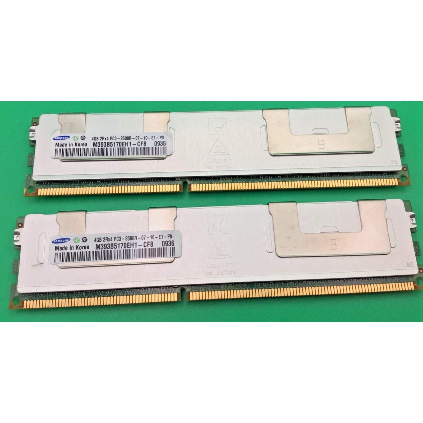 2x Samsung M393B5170EH1-CF8 4GB PC3 8500R 2RX4 Memory Module