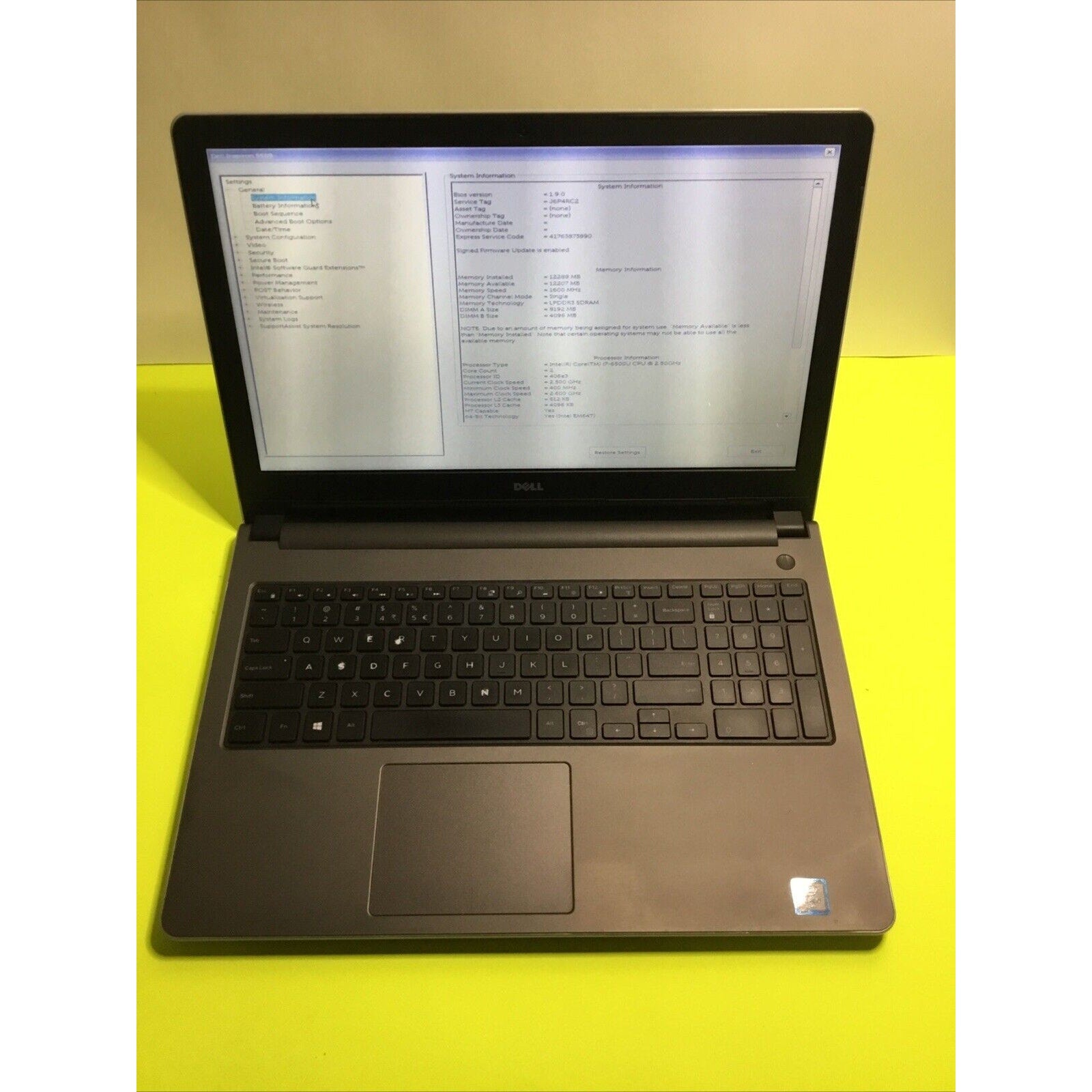 Dell Inspiron 5559 15.6" FOR PARTS or REPAIR