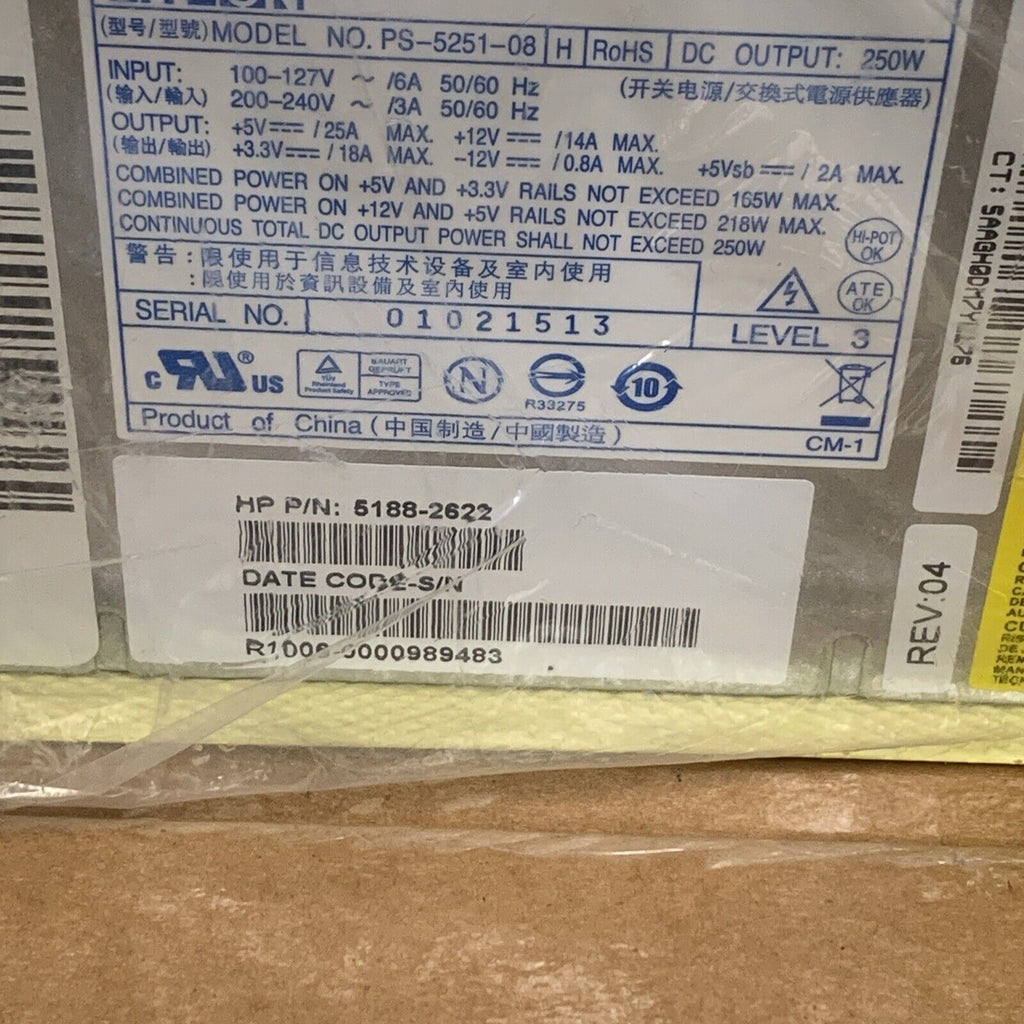 Genuine HP 5188-2622 Pavilion A6000 LITEON PS-5251-08 H 250W Power Supply