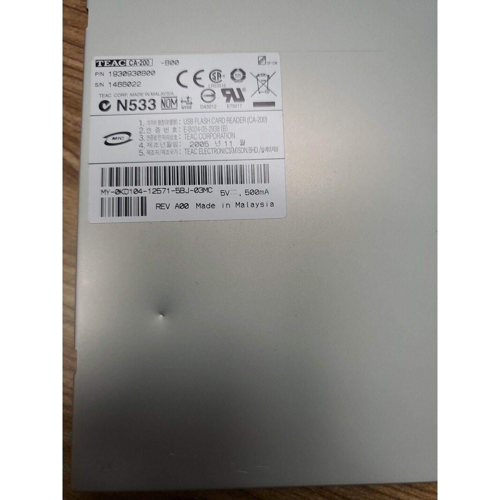 TEAC Multi Card Reader Desktop 1930930B00 CA-200 Dell Computers 1466022, 2005