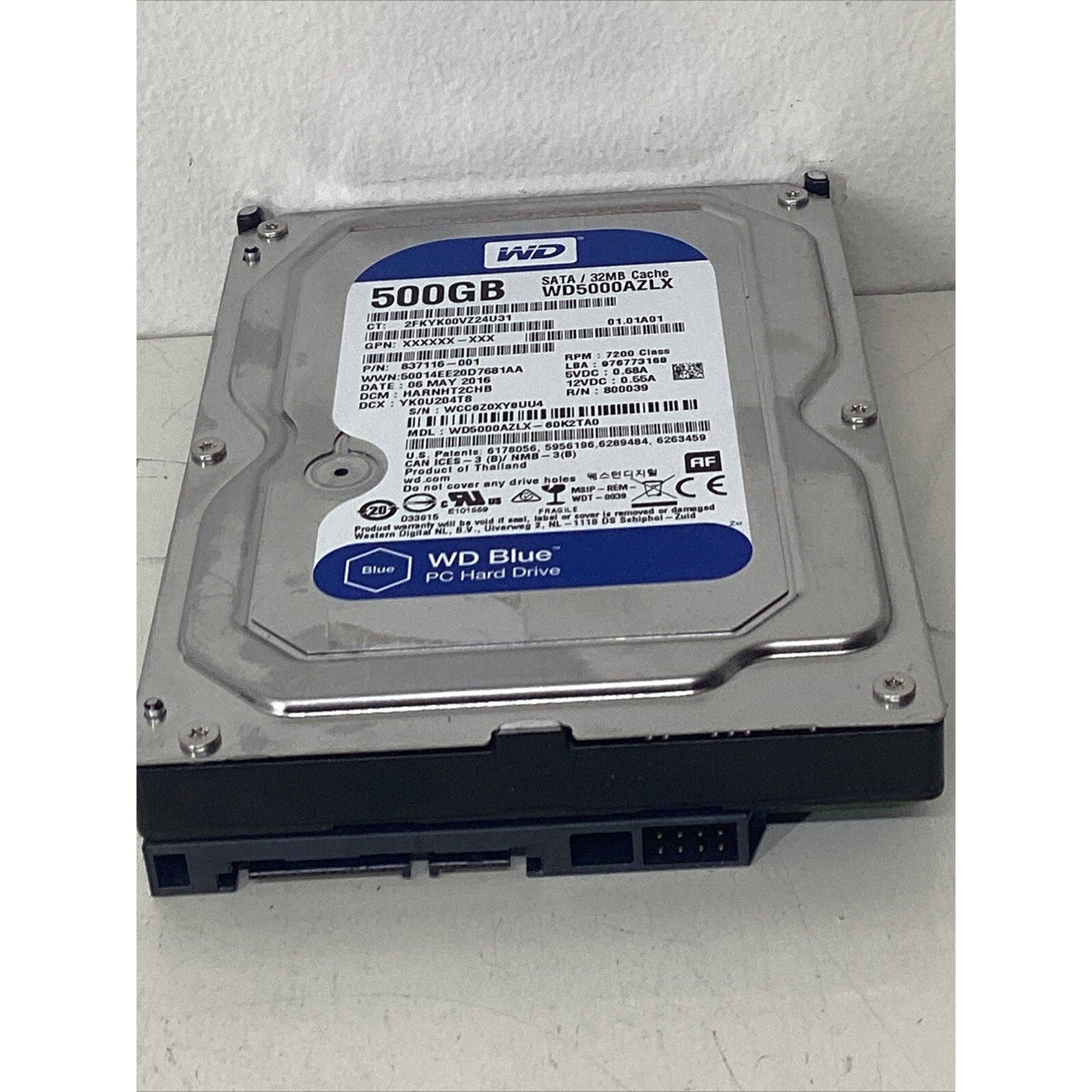 Western Digital WD5000AZLX 3.5" 500GB 7200 32MB 6Gbps SATA HDD Hard Drive