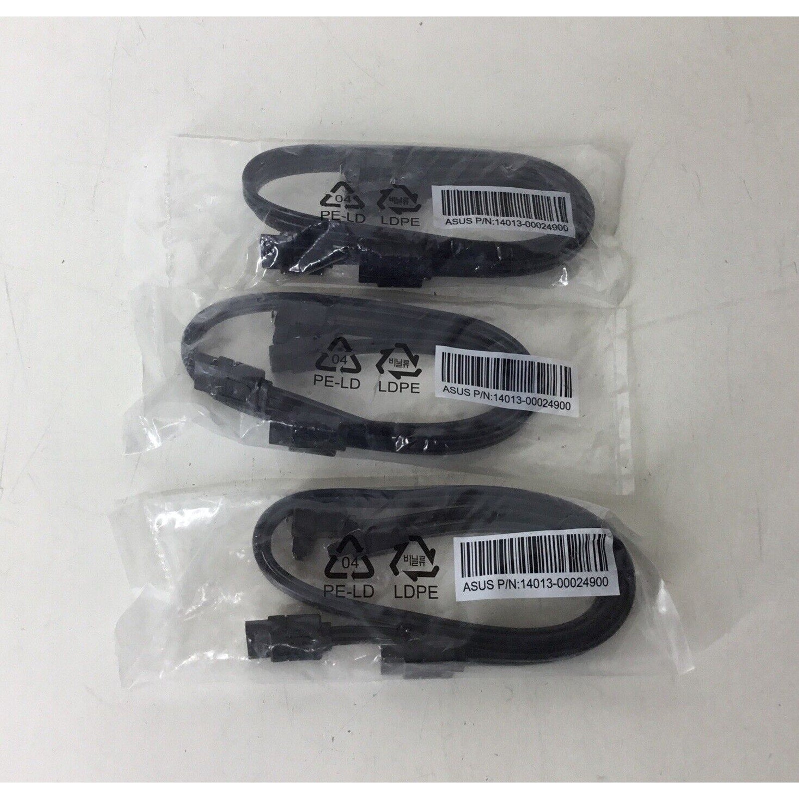 Lot of 3 - Asus SATA SSD HDD Hard Drive Cable Set - Black 14013-00024900