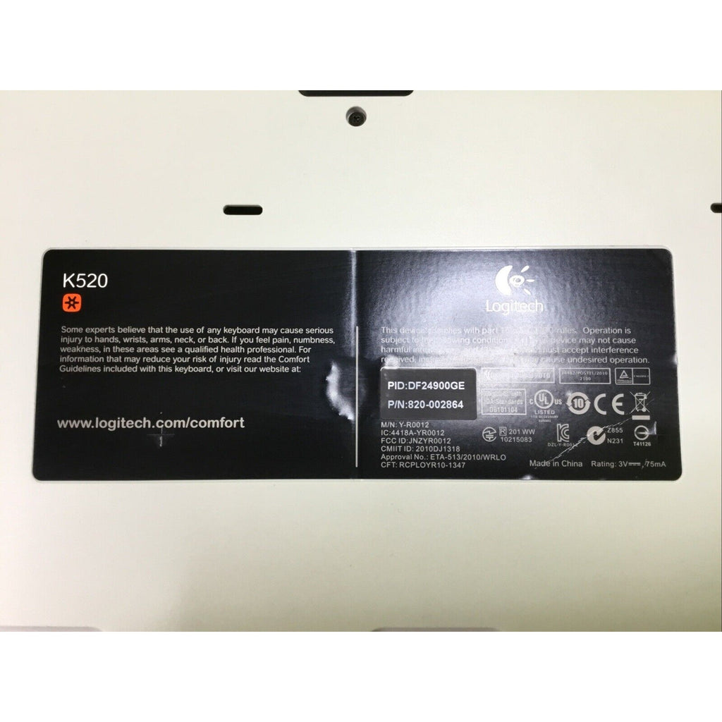 Logitech K520 Wireless Keyboard NO DONGLE RECEIVER