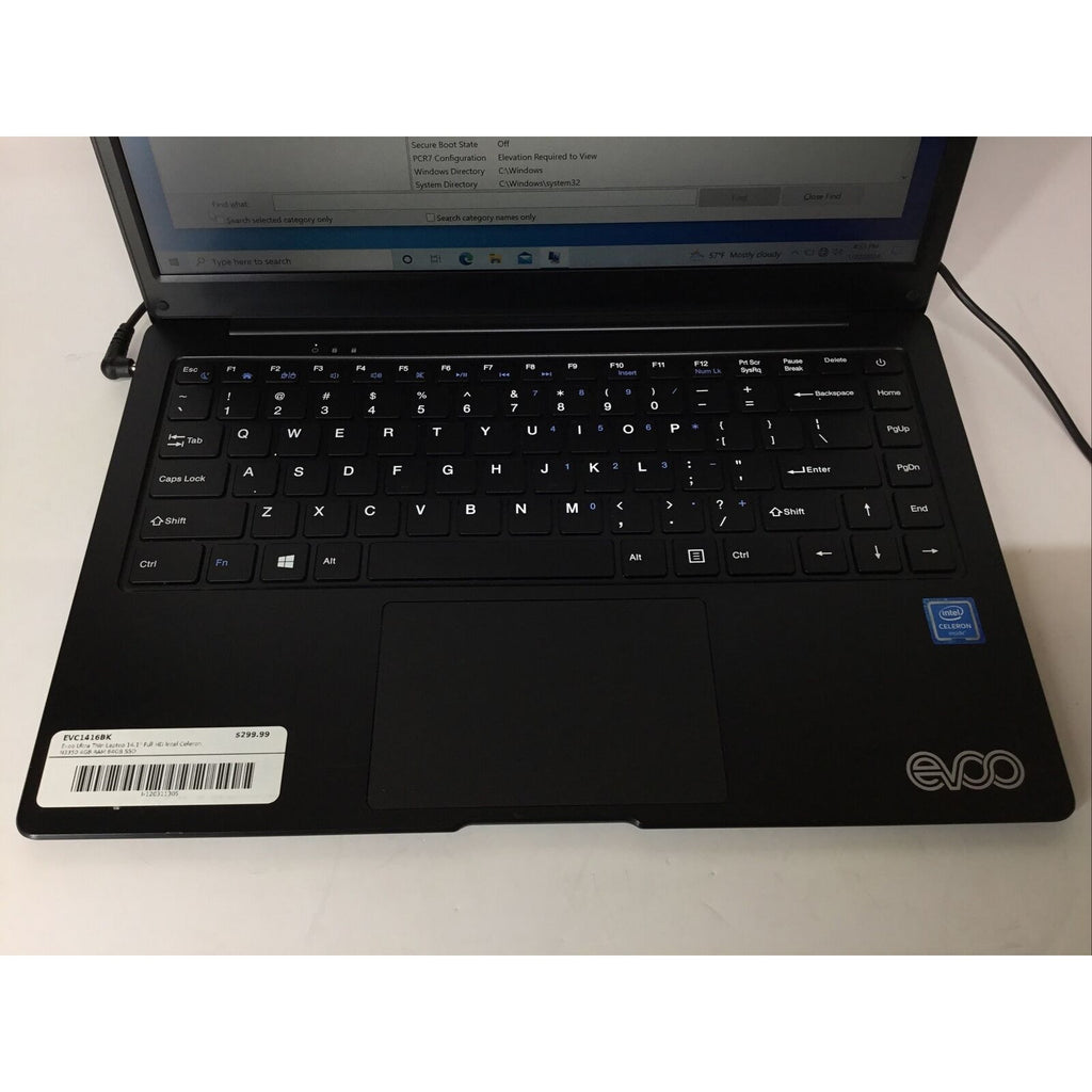 Evoo Ultra Thin 14.1" Laptop - Celeron N3350, 4GB RAM, 64GB SSD (EVC141-6BK)