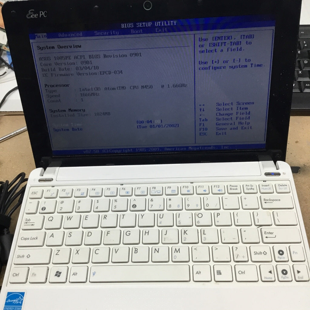 Asus Eee PC 1005PE 10.1" Laptop Intel Atom N270 1.60GHz 1GB RAM
