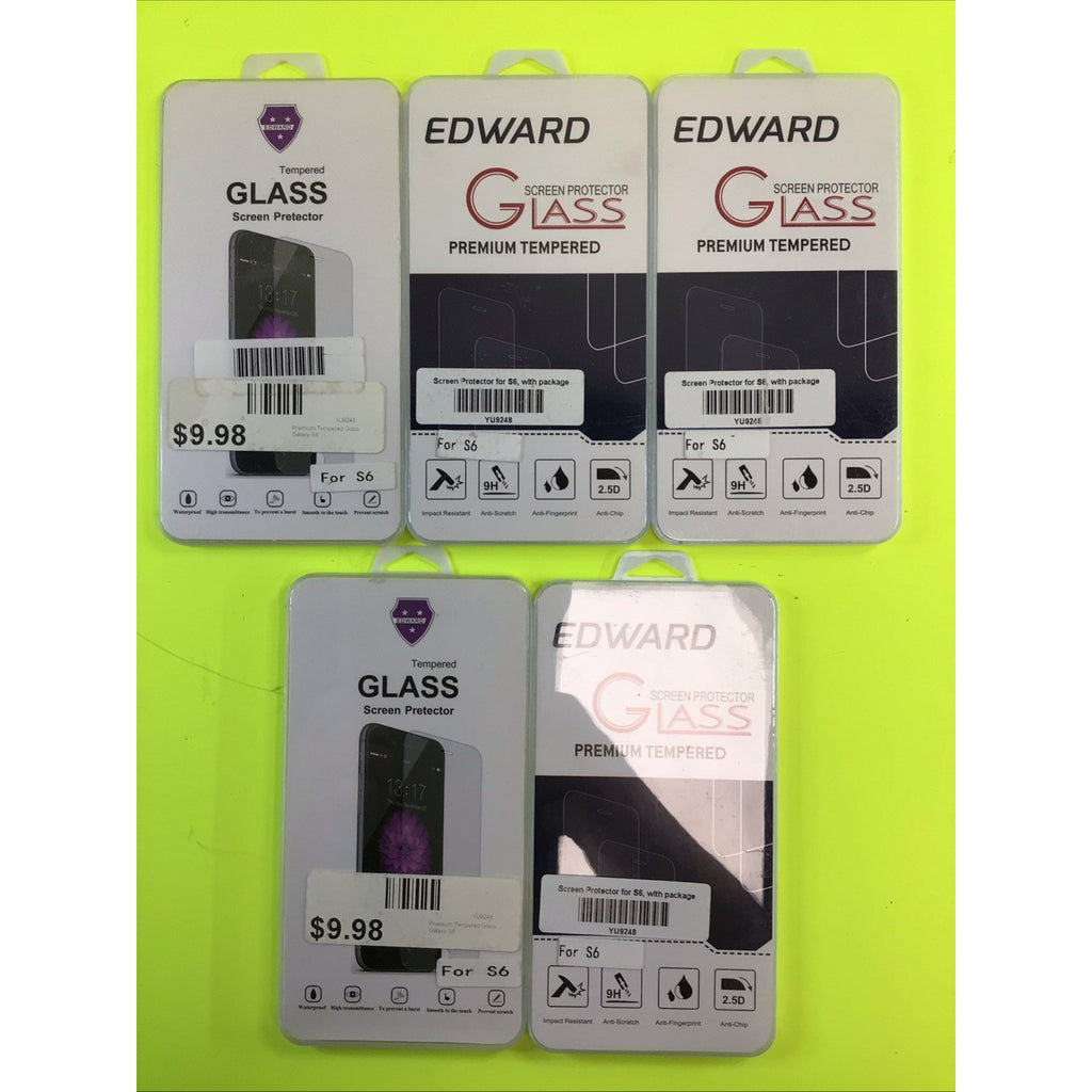 Lot of 5 Samsung Galaxy S6 Tempered Glass