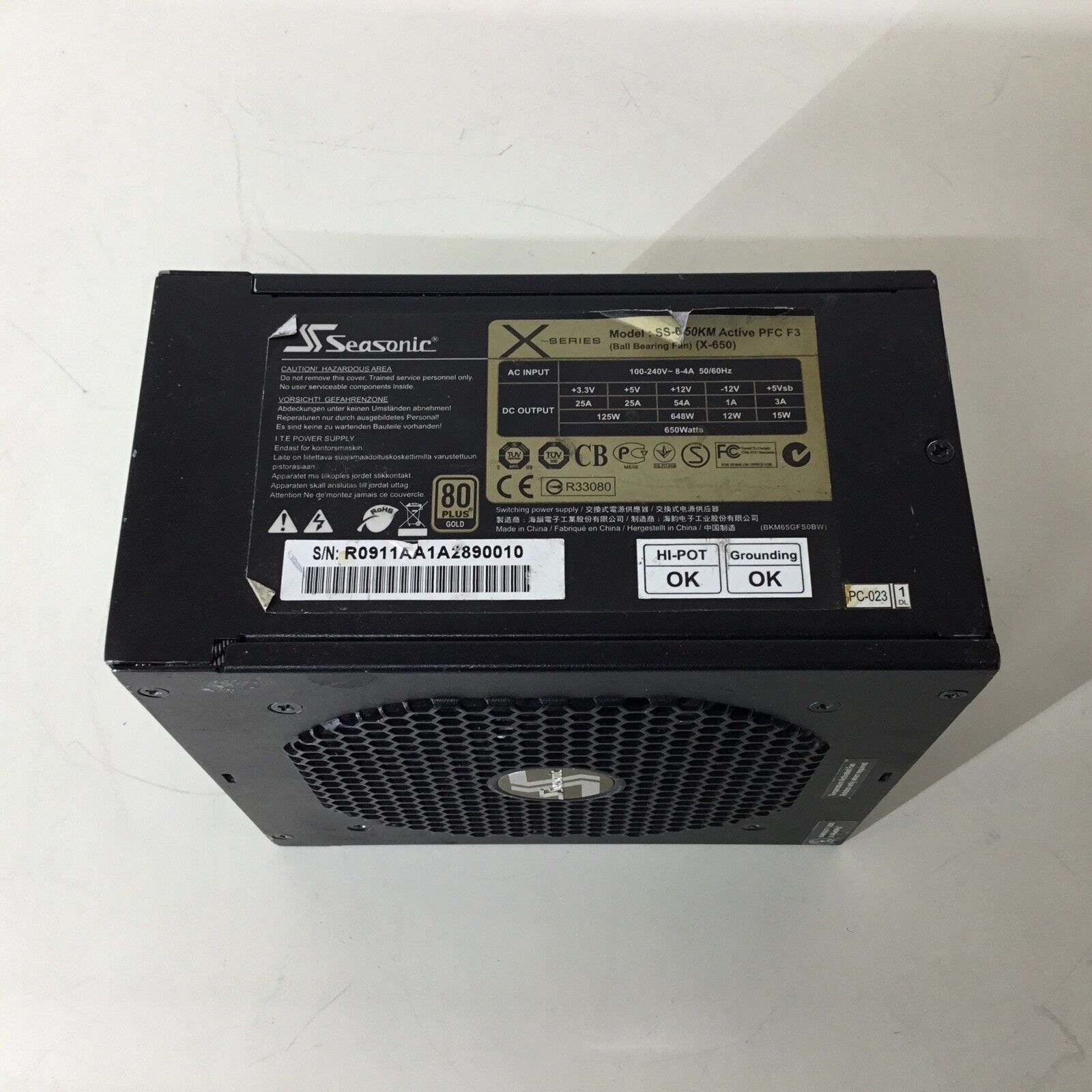 Seasonic X-Series X-650 SS-650KM Active PFC F3 Power Supply - For Parts