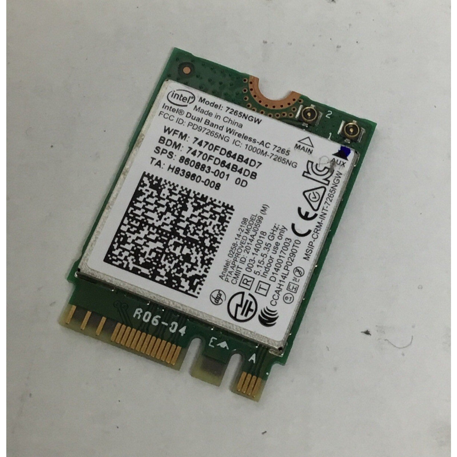 860883-001 7265NGW GENUINE HP WIRELESS BLUETOOTH CARD TESTED