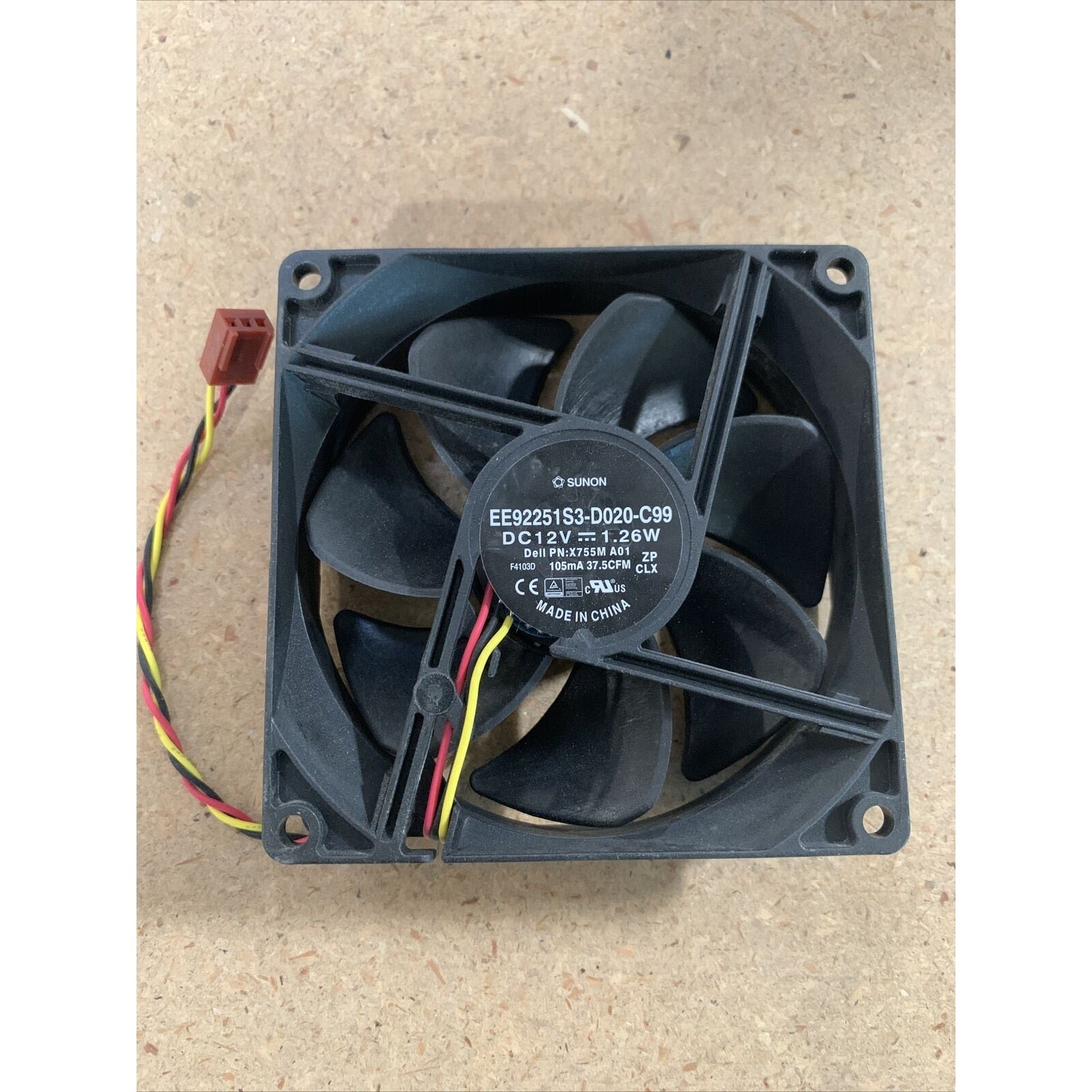 SUNON EE92251S3-D020-C99 90mm x 25mm Cooling Fan DC 12V 1.26W 3Pin Tested & Work