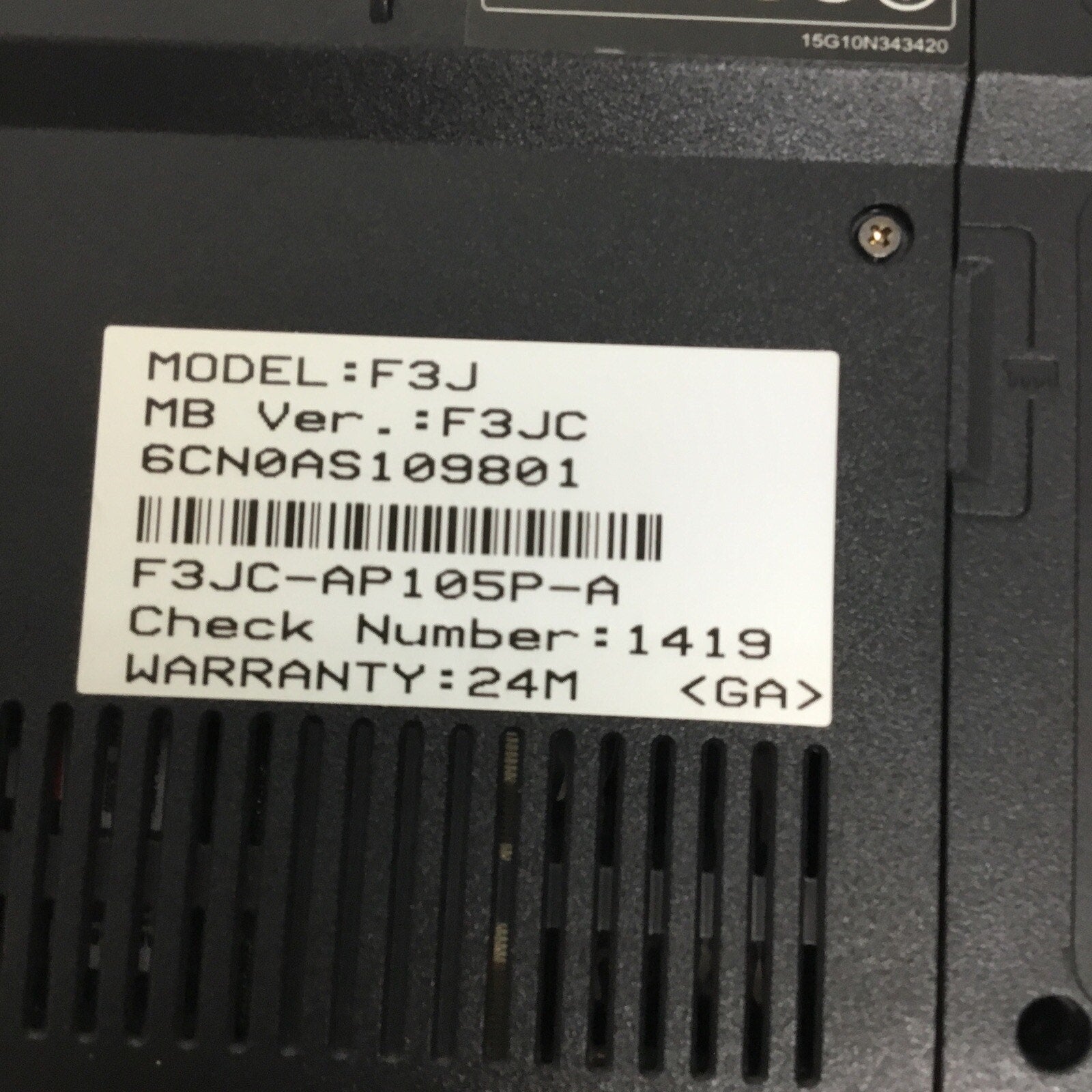 Asus Notebook PC F3JC For Parts READ DESC