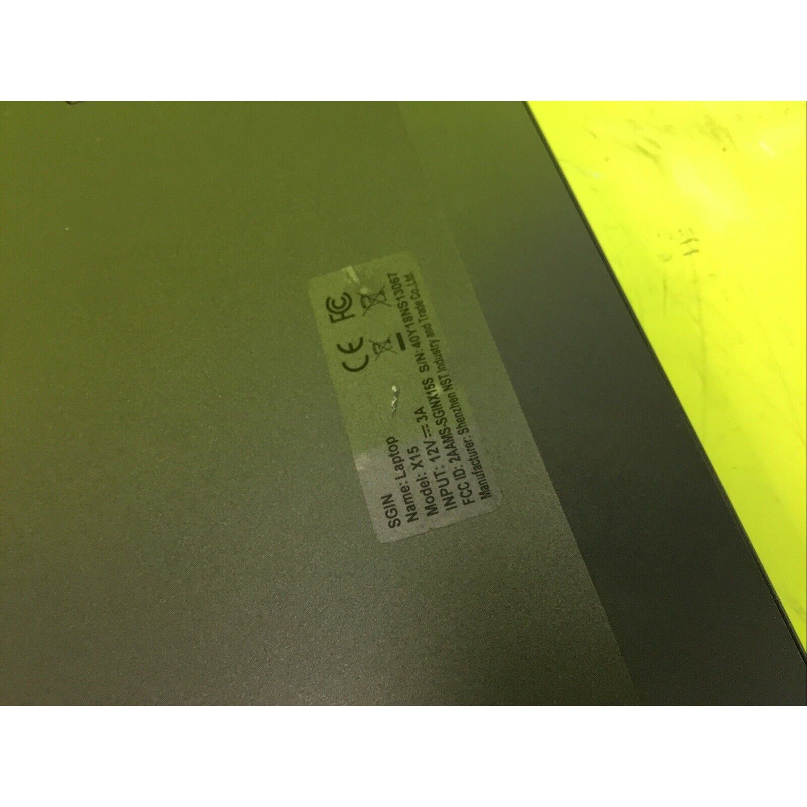 SGIN X15 Laptop UNTESTED
