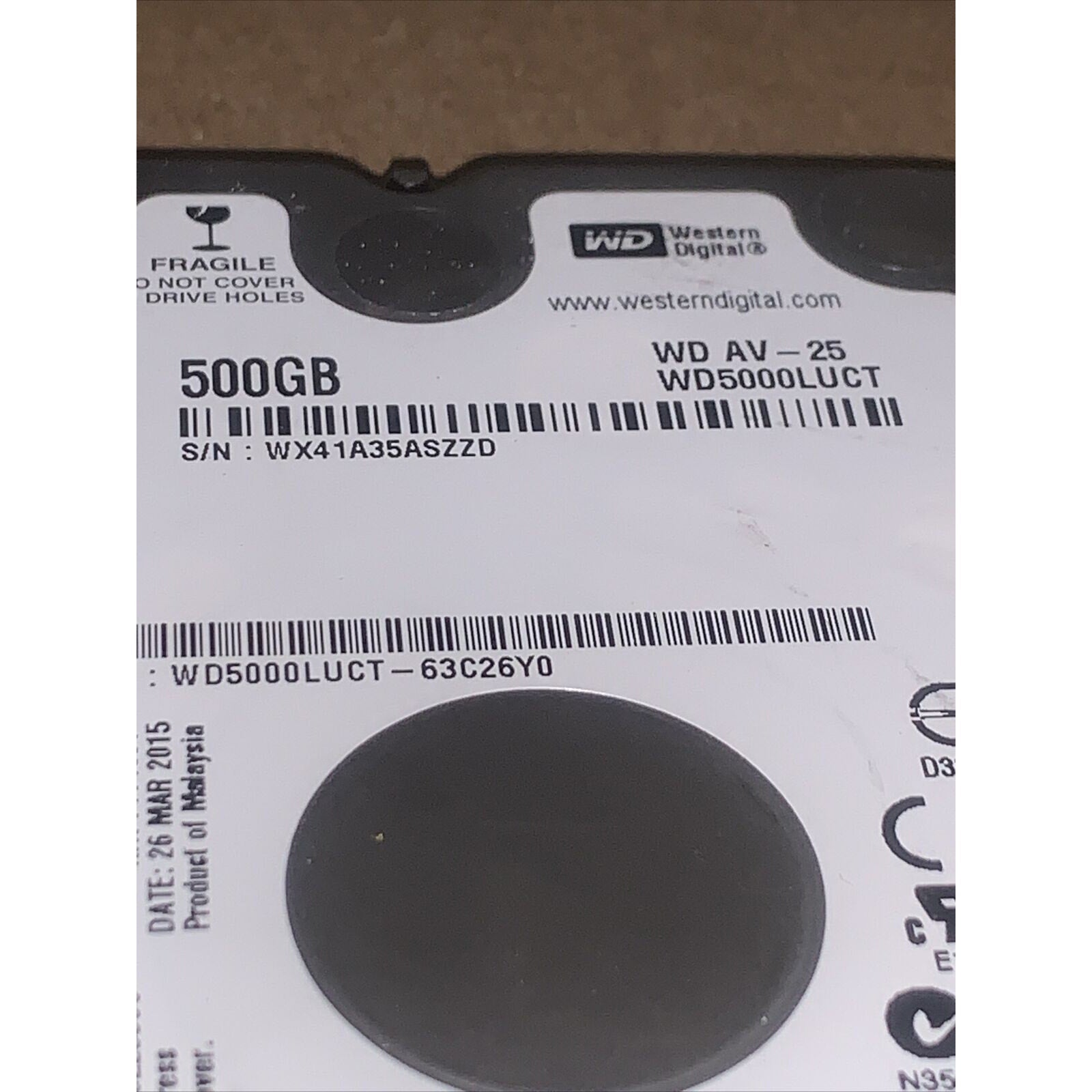 WD WD5000LUCT-63C26Y0 500GB 5400RPM 2.5" HDD Hard Disk Drive