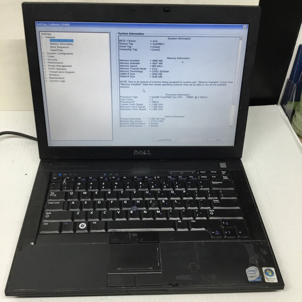 For Parts Dell Latitude E6400 Intel Core 2 Duo P8600 2.40GHz 2 GB READ DESC