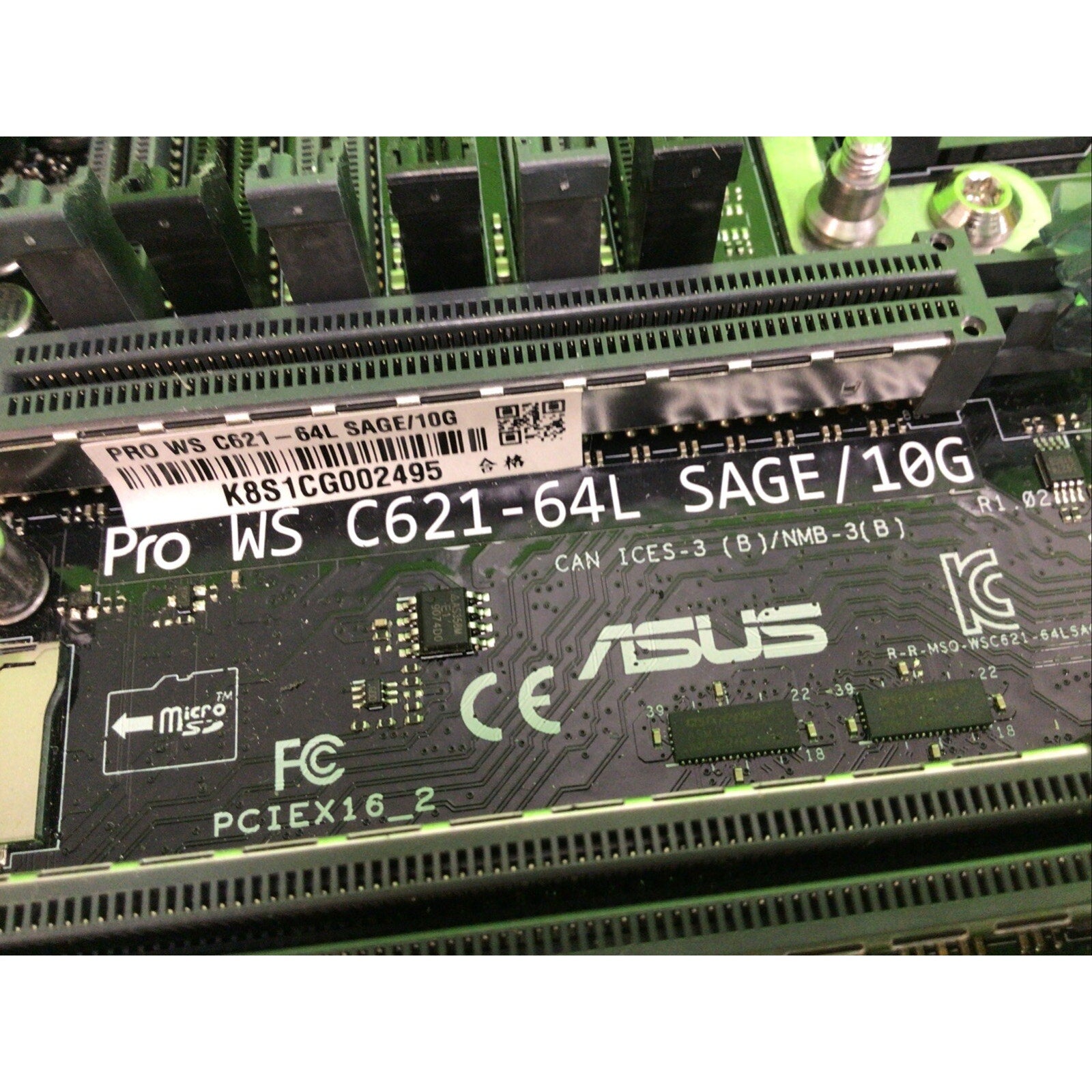 ASUS Pro WS C621-64L SAGE Motherboard Intel C621 LGA 3647 DDR4 w/CPU HEATSINK